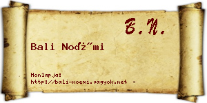 Bali Noémi névjegykártya